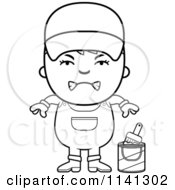 Poster, Art Print Of Black And White Angry Painter Boy