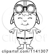 Poster, Art Print Of Black And White Happy Aviator Pilot Boy