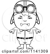 Poster, Art Print Of Black And White Angry Aviator Pilot Boy