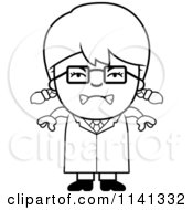 Poster, Art Print Of Black And White Angry Scientist Girl