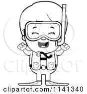Poster, Art Print Of Black And White Happy Scuba Boy Cheering