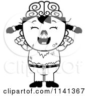 Poster, Art Print Of Black And White Happy Zombie Girl Cheering