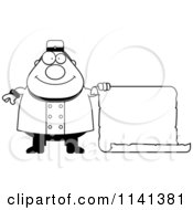 Poster, Art Print Of Black And White Happy Bellhop Worker Holding A Sign