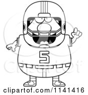 Poster, Art Print Of Black And White Chubby Football Player With An Idea