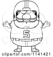 Poster, Art Print Of Black And White Careless Shrugging Chubby Football Player