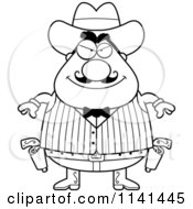 Black And White Grinning Chubby Male Wild West Cowboy