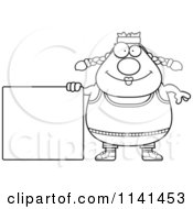 Poster, Art Print Of Black And White Plump Gym Woman With A Sign
