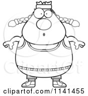 Poster, Art Print Of Black And White Surprised Plump Gym Woman