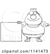 Poster, Art Print Of Black And White Plump Gym Man With A Sign