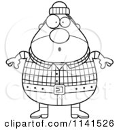 Poster, Art Print Of Black And White Surprised Chubby Male Lumberjack