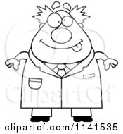 Poster, Art Print Of Black And White Happy Chubby Male Scientist