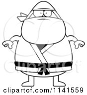 Poster, Art Print Of Black And White Chubby Ninja Man