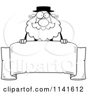 Poster, Art Print Of Black And White Rabbi Over A Banner
