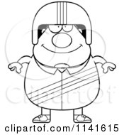 Cartoon Clipart Of A Black And White Happy Race Car Driver Vector Outlined Coloring Page by Cory Thoman