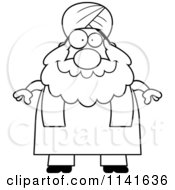Poster, Art Print Of Black And White Chubby Muslim Sikh Man