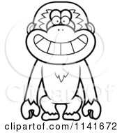 Poster, Art Print Of Black And White Happy Gibbon Monkey
