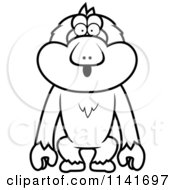Black And White Surprised Macaque Monkey