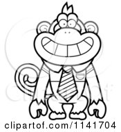 Poster, Art Print Of Black And White Monkey Wearing A Tie And Shirt