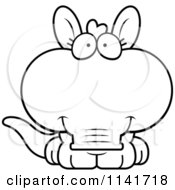 Cartoon Clipart Of A Black And White Cute Aardvark Vector Outlined Coloring Page