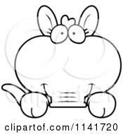 Cartoon Clipart Of A Black And White Aardvark Looking Over A Surface Vector Outlined Coloring Page