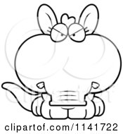Cartoon Clipart Of A Black And White Angry Aardvark Vector Outlined Coloring Page
