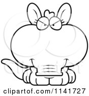 Cartoon Clipart Of A Black And White Mean Aardvark Vector Outlined Coloring Page