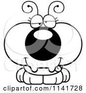 Cartoon Clipart Of A Black And White Drunk Ant Vector Outlined Coloring Page
