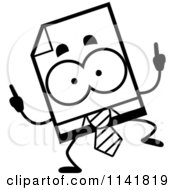 Poster, Art Print Of Black And White Business Document Mascot Doing A Happy Dance