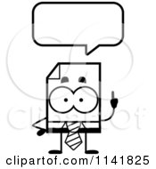 Poster, Art Print Of Black And White Business Document Mascot Talking