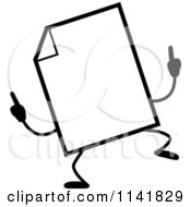 Poster, Art Print Of Black And White Blank Document Mascot Doing A Happy Dance
