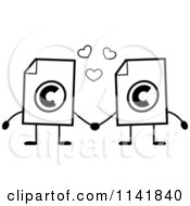Poster, Art Print Of Black And White Copyright Document Mascots Holding Hands