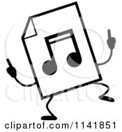 Poster, Art Print Of Black And White Mp3 Music Document Mascot Doing A Happy Dance