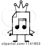 Poster, Art Print Of Black And White Mp3 Music Document Mascot King