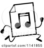 Poster, Art Print Of Black And White Mp3 Music Document Mascot Running