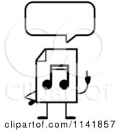 Poster, Art Print Of Black And White Mp3 Music Document Mascot Talking