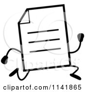Poster, Art Print Of Black And White Note Document Mascot Running