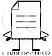 Poster, Art Print Of Black And White Note Document Mascot With Hands On Hips