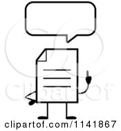 Poster, Art Print Of Black And White Note Document Mascot Talking