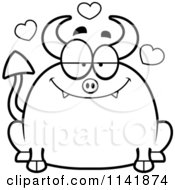 Poster, Art Print Of Black And White Chubby Devil In Love