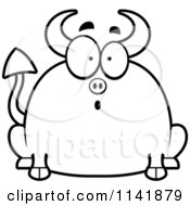 Poster, Art Print Of Black And White Chubby Surprised Devil