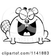 Poster, Art Print Of Black And White Mean Chubby Beaver