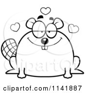 Poster, Art Print Of Black And White Chubby Beaver In Love