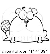 Poster, Art Print Of Black And White Surprised Chubby Beaver