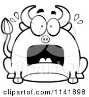 Poster, Art Print Of Black And White Chubby Stressed Bull