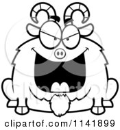 Poster, Art Print Of Black And White Chubby Evil Goat