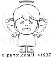 Poster, Art Print Of Black And White Mean Angel Girl