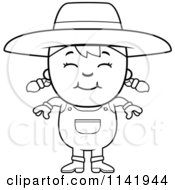 Poster, Art Print Of Black And White Smiling Farmer Girl