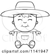 Poster, Art Print Of Black And White Sitting Farmer Boy