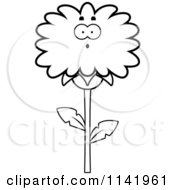 Poster, Art Print Of Black And White Surprised Dandelion Flower Character