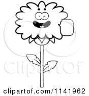 Poster, Art Print Of Black And White Talking Dandelion Flower Character